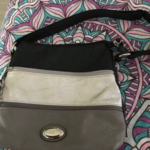 Grey silver and black small bag